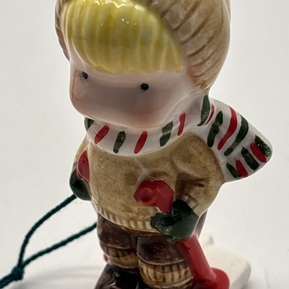 2- Joan Walsh Anglund ornament christmas  figures ice skates skis - Picture 6 of 8